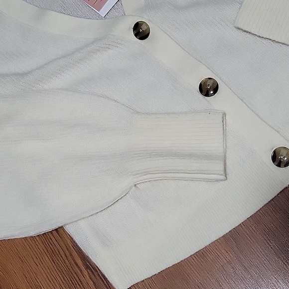 New Quince Baby Alpaca Cardigan Winter White - Picture 4 of 6